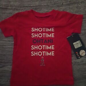 Tiny Turnip Angels Ohtani ShoTime MLB Infant Tee Shirt‎ Red Baseball 6M